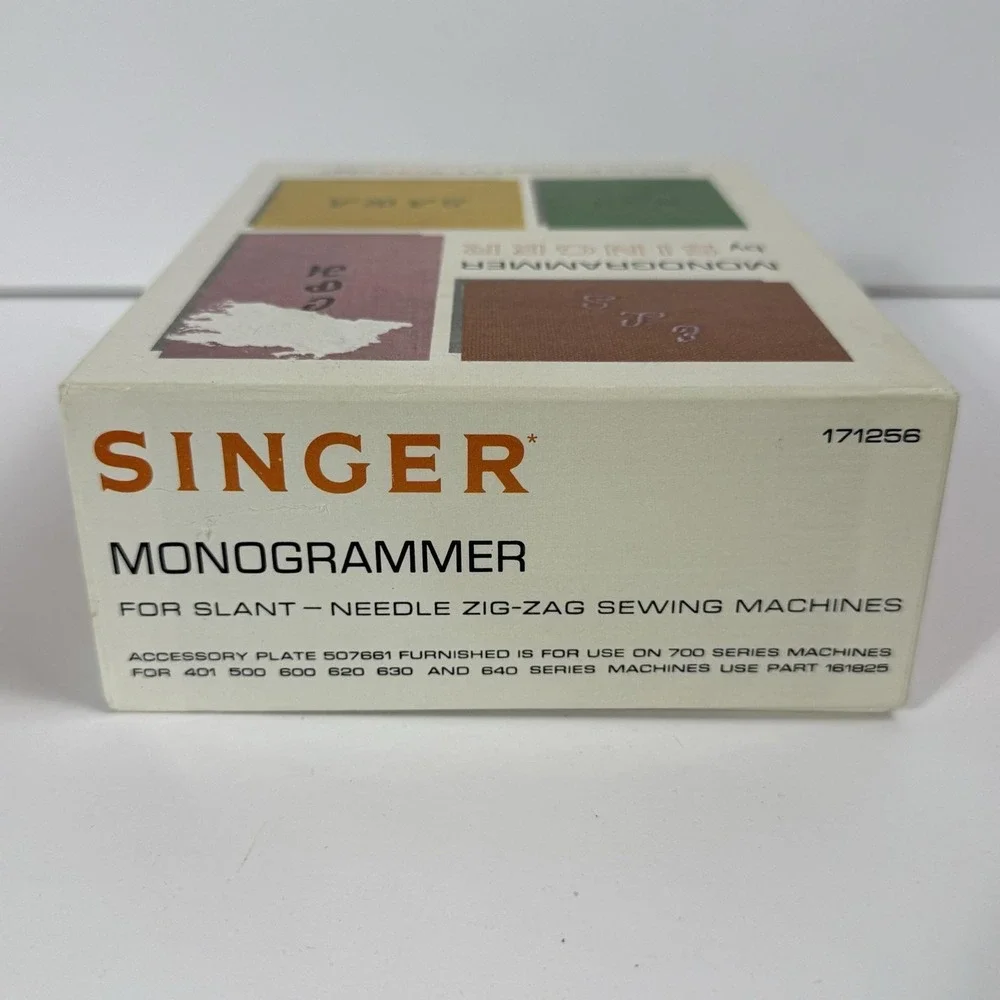 Vintage SINGER Monogrammer 171256 Slant Needle Zig Zag Sewing Machine W Box